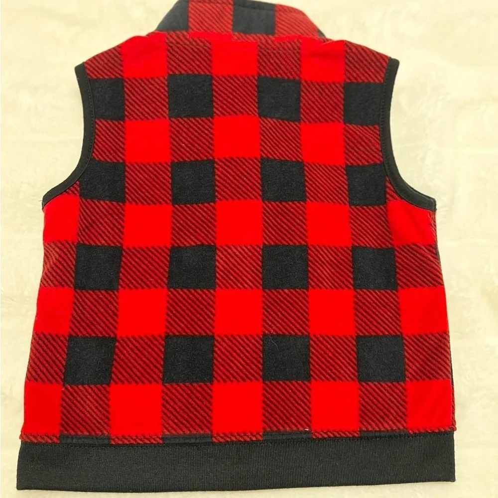 Red & Black Plaid Vest
